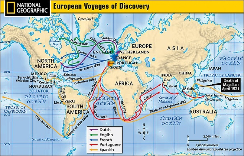 european voyages of discovery map